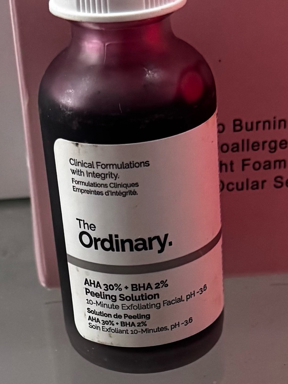 The Ordinary Pink and White AHA 30% + BHA 2% Peeling Solution